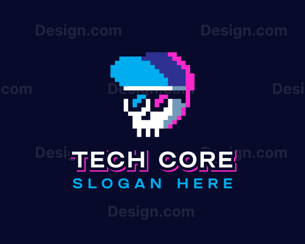 Pixelated Skull Sunglasses Logo