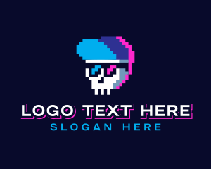 Pixelated Skull Sunglasses logo