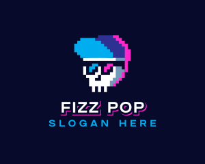 Pixelated Skull Sunglasses logo design