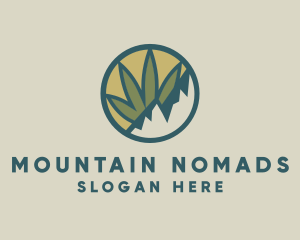 Nature Weed Mountain logo design