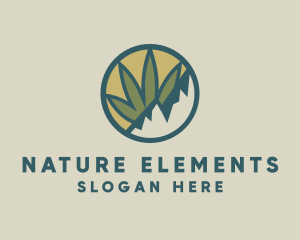 Nature Weed Mountain logo design