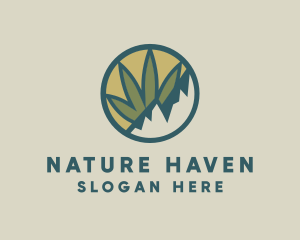 Nature Weed Mountain logo design