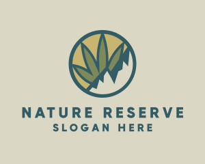 Nature Weed Mountain logo design