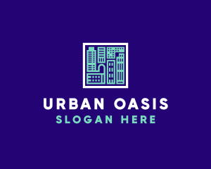 Blue Urban Building Blueprint logo