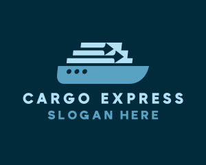 Arrow Import Cargo Ship logo design