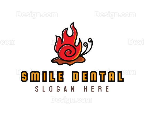 Cute Fire Snail Logo