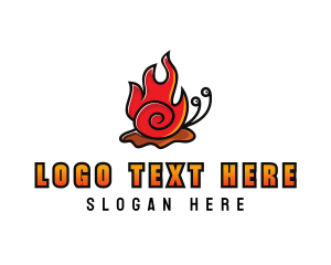 Cute Fire Snail logo