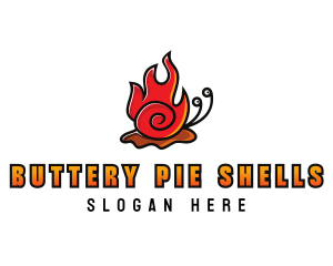 Cute Fire Snail logo design