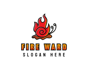 Cute Fire Snail logo design