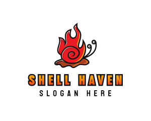 Cute Fire Snail logo