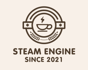 Coffee Steam Badge logo design