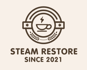 Coffee Steam Badge logo design