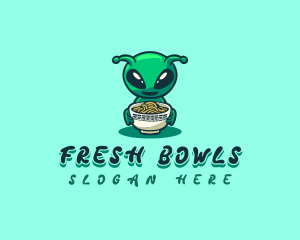 Alien Noodle Bowl logo design