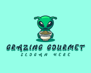 Alien Noodle Bowl logo design