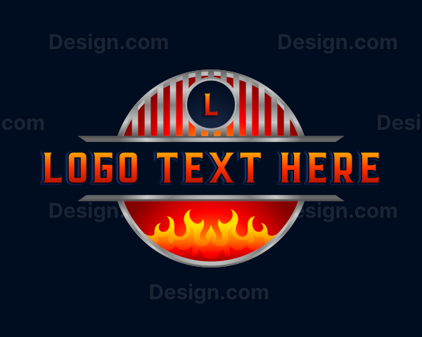 BBQ Grill Flame Logo