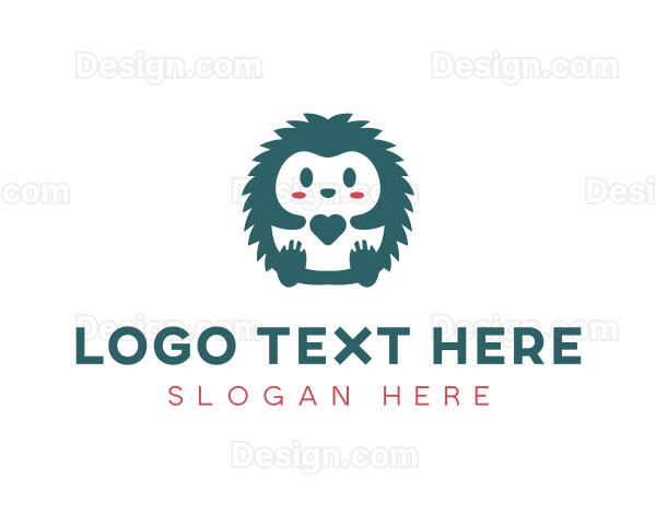 Hedgehog Cute Pet Care Logo