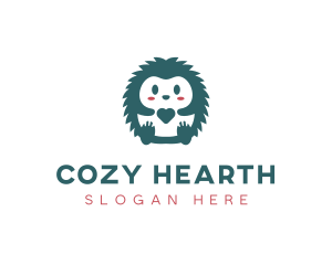 Hedgehog Cute Pet Care Logo