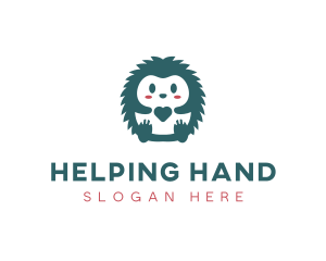 Hedgehog Cute Pet Care Logo