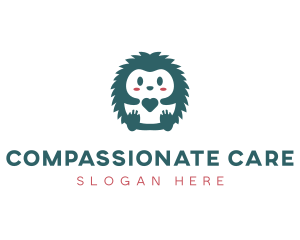 Hedgehog Cute Pet Care logo design