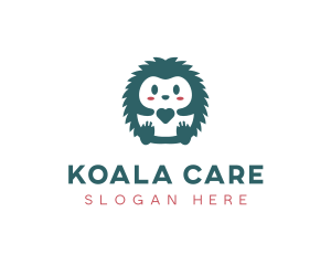 Hedgehog Cute Pet Care logo design