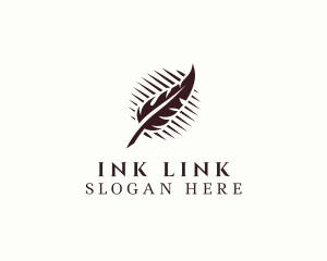 Feather Writing Pen logo design