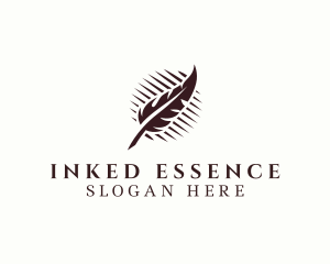 Feather Writing Pen logo design