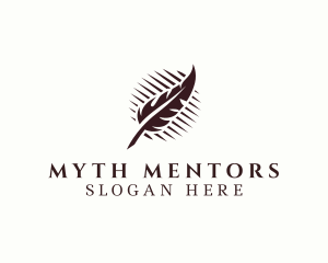 Feather Writing Pen logo design