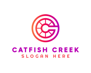 Modern Gradient Wheel Letter C logo