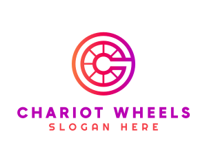 Modern Gradient Wheel Letter C logo design