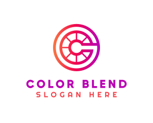 Modern Gradient Wheel Letter C logo design