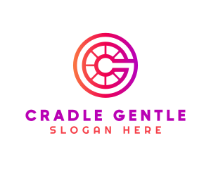 Modern Gradient Wheel Letter C logo design