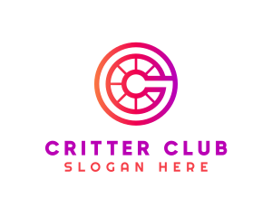 Modern Gradient Wheel Letter C logo design