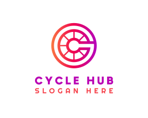 Modern Gradient Wheel Letter C logo design