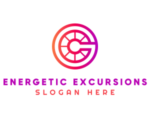 Modern Gradient Wheel Letter C logo design