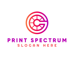 Modern Gradient Wheel Letter C logo design