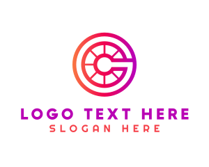 Wheel - Modern Gradient Wheel Letter C logo design