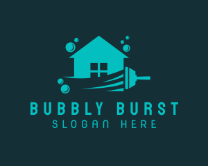 Squeegee House Bubbles logo design