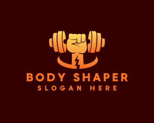 Gym Fist Dumbbell logo design