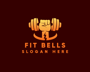 Gym Fist Dumbbell logo design