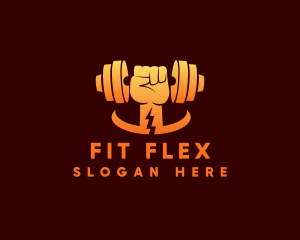 Gym Fist Dumbbell logo design