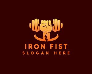 Gym Fist Dumbbell logo design