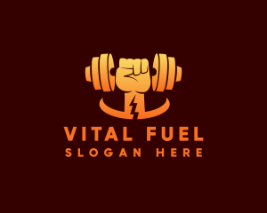 Gym Fist Dumbbell logo design