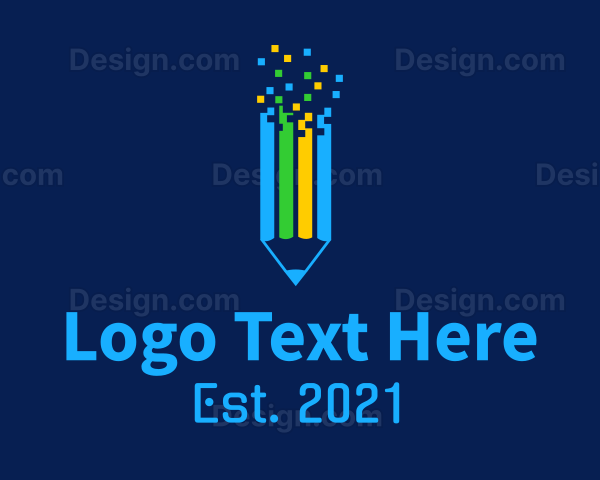 Digital Pixel Pencil Logo