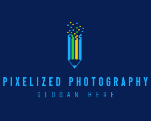 Digital Pixel Pencil  logo design