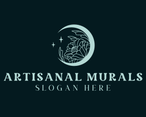 Floral Moon Star logo design