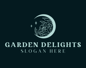 Floral Moon Star logo design