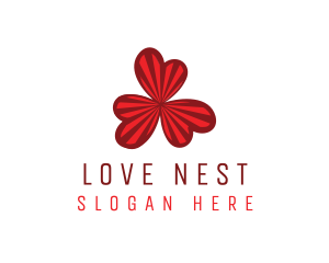 Red Clover Hearts logo design