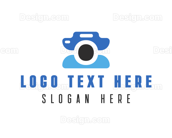 Abstract Blue Camera Logo