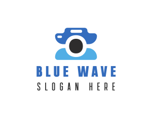 Abstract Blue Camera logo design