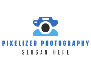 Abstract Blue Camera logo design